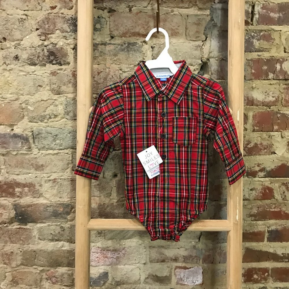 Tristan Plaid Button up Bodysuit